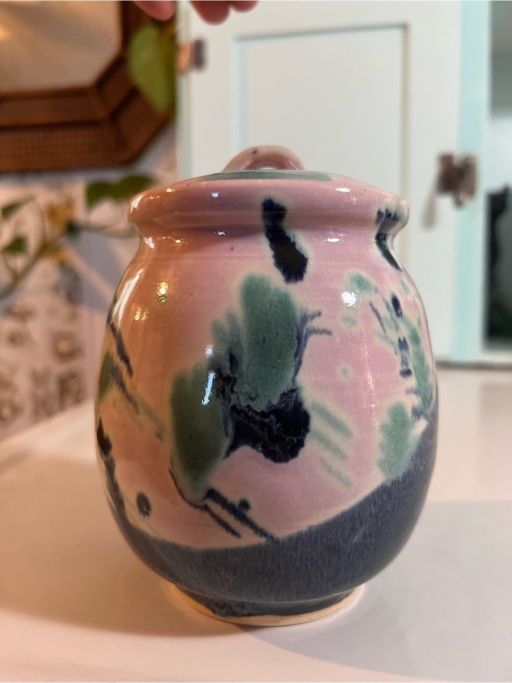 Handcrafted Pottery Lidded Jar